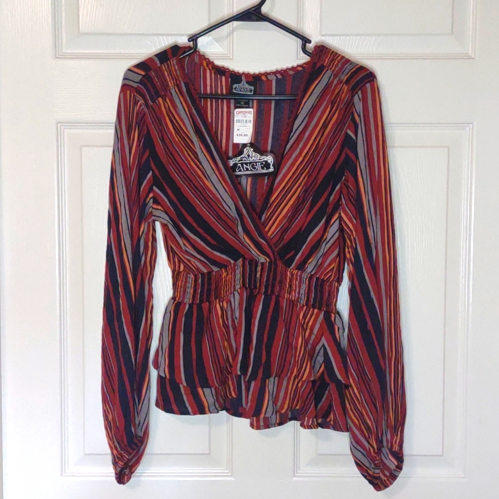 Angie striped blouse, NWT size medium